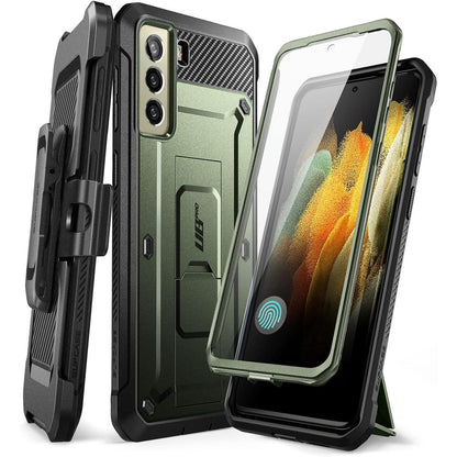 Outdoor Hülle für Samsung Galaxy S21 FE 5G mit Ständer Grün