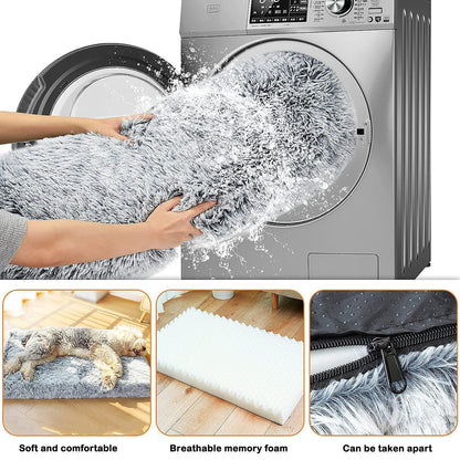 Flauschiges Hundebett mit Memory Foam – 120x80cm Braun