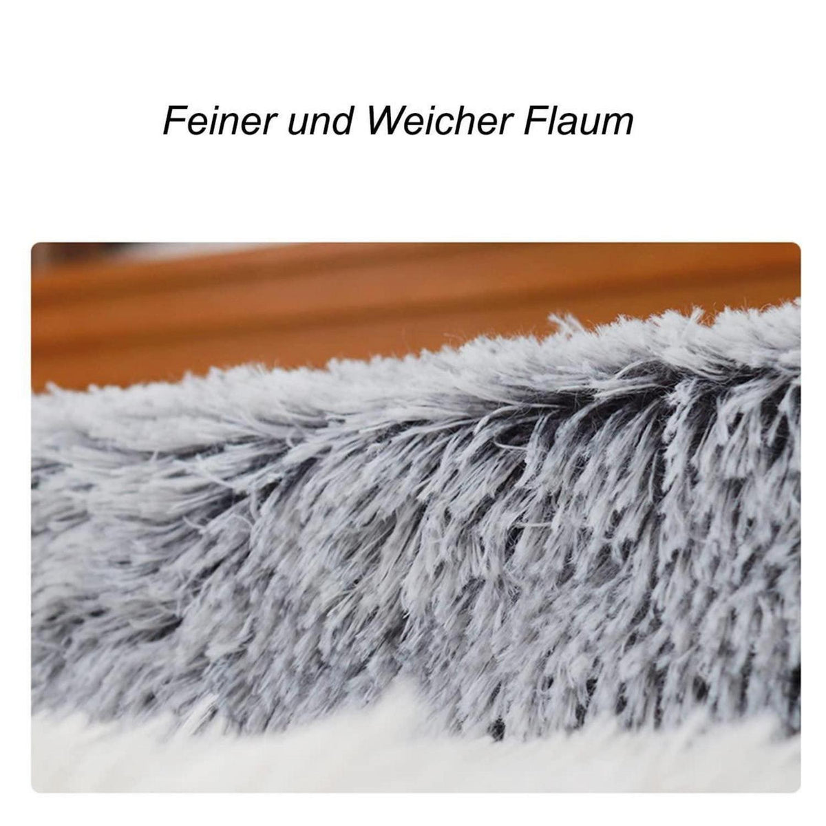 Flauschiges Hundebett mit Memory Foam – 120x80cm Dunkelgrau