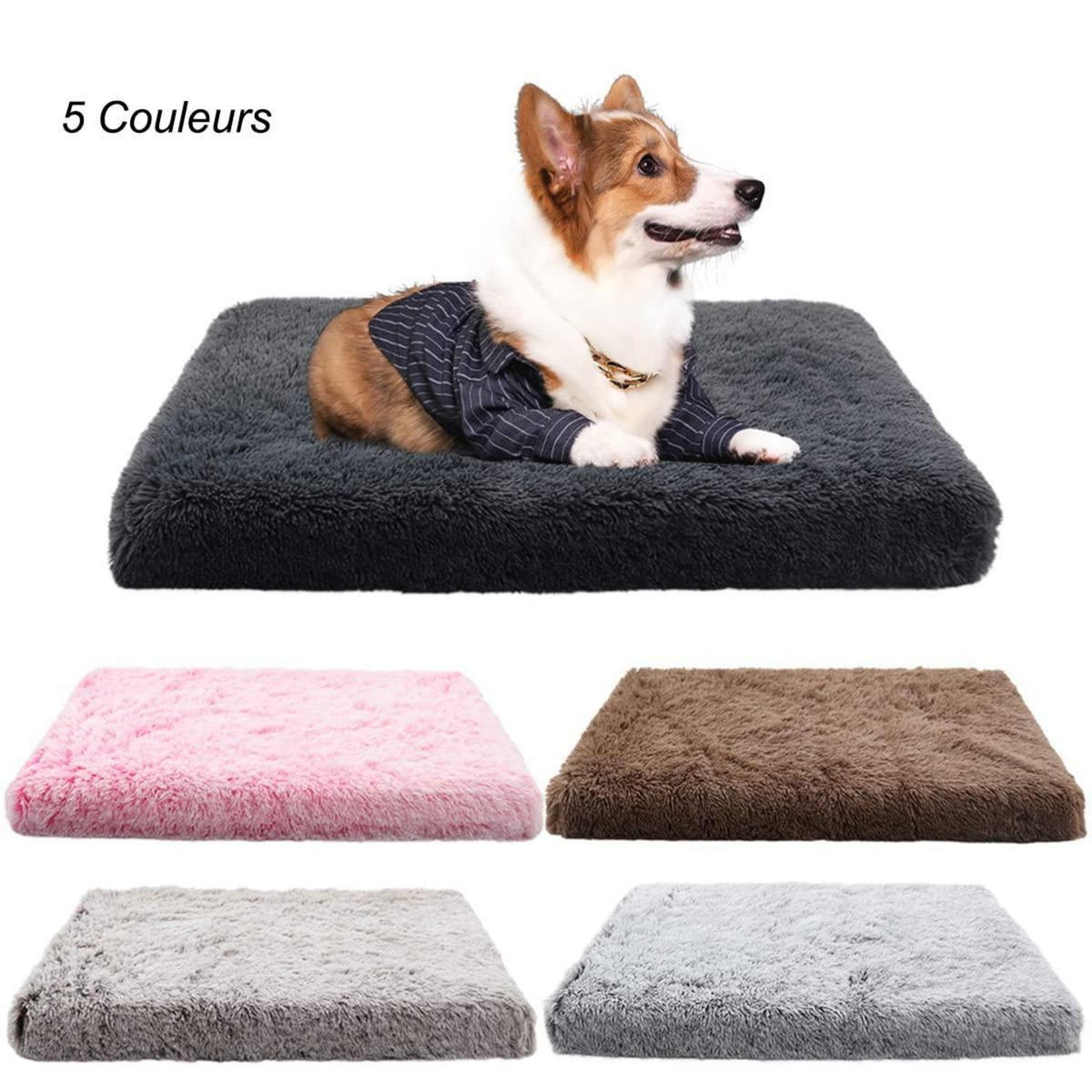 Flauschiges Hundebett mit Memory Foam – 120x80cm Dunkelgrau