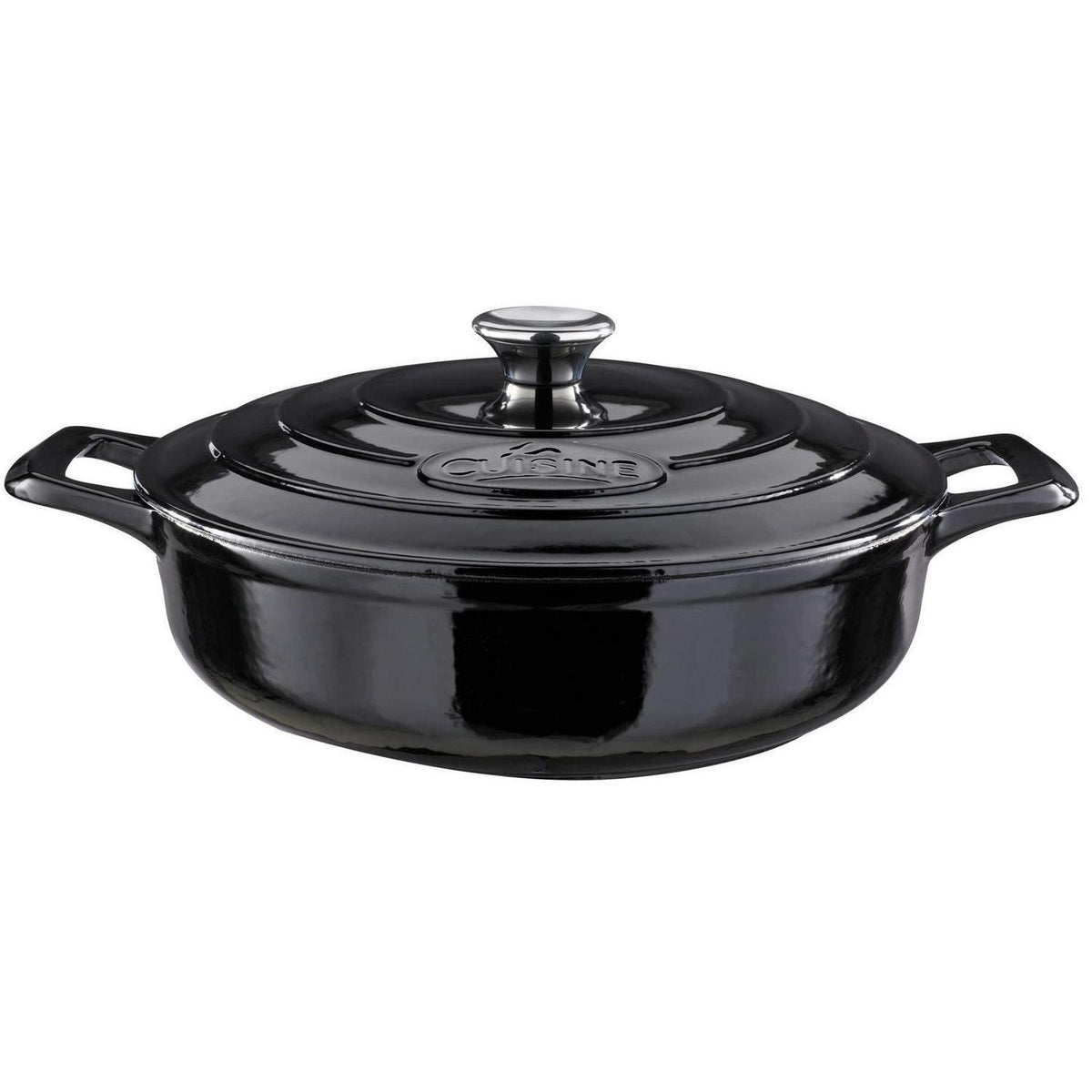 Gusseisen Schmorpfanne mit Deckel – 28 cm, 3,5 L