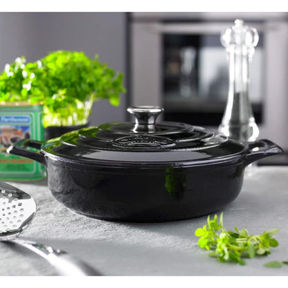 Gusseisen Schmorpfanne mit Deckel – 28 cm, 3,5 L