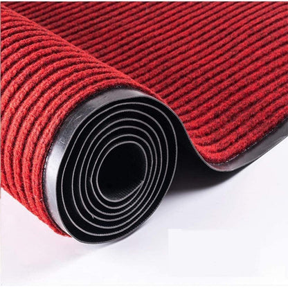 Läufer Teppich 90x300cm rutschfest, Streifenmuster rot