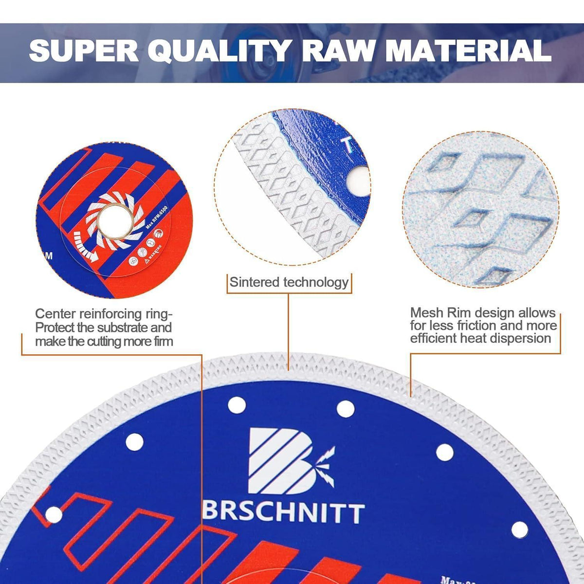 Diamant Trennscheibe 250mm Turbo Mesh für Fliesen & Stein
