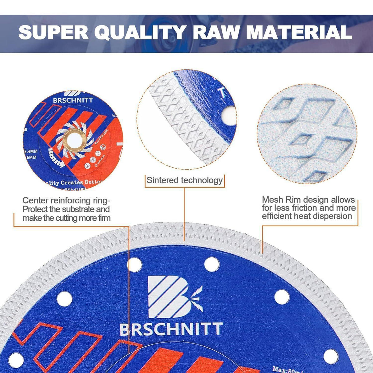 Diamant Trennscheibe 175mm Turbo Mesh für Fliesen & Stein