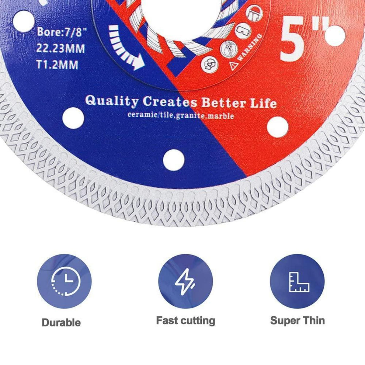 Diamant Trennscheibe 125mm Turbo Mesh für Fliesen & Stein