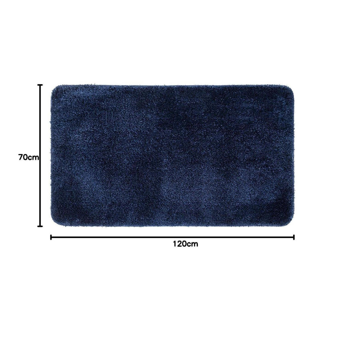 Rutschfester Badezimmerteppich dunkelblau 70x120 cm Mikrofaser