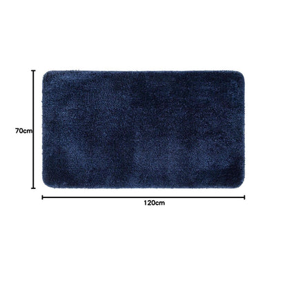Rutschfester Badezimmerteppich dunkelblau 70x120 cm Mikrofaser