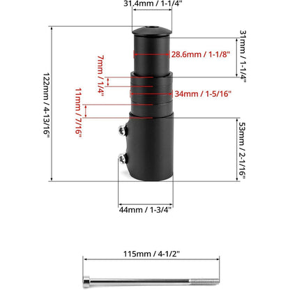 QWORK® Fahrrad Lenkererhöhung Aluminium Vorbau Adapter