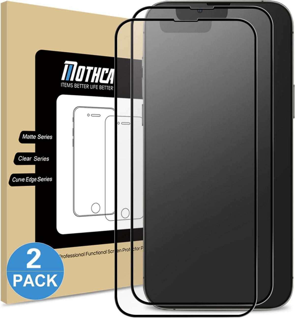 2er Pack Matt Panzerglas für iPhone 14/13/13 Pro 6,1 Zoll