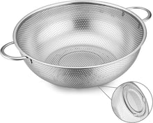 Edelstahl Küchensieb 28cm | Mikroperforiertes Nudelsieb mit Griff