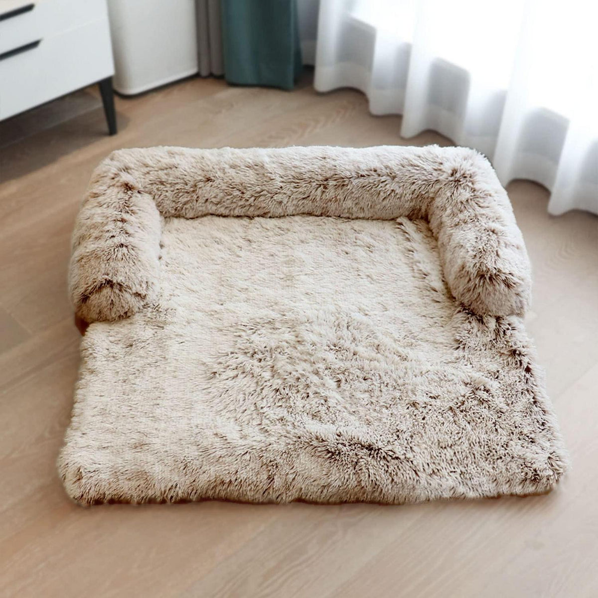 Flauschiges Hundebett Waschbar – Beige, Mittelgroß