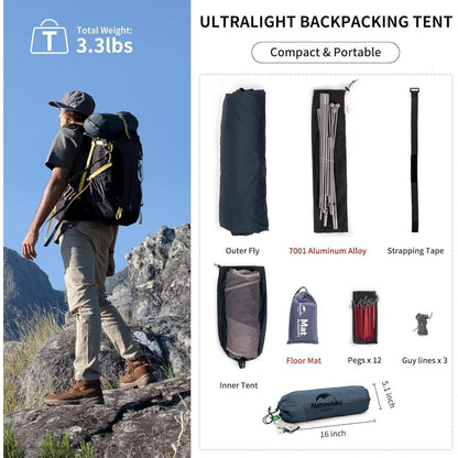 Leichtes 1-Personen Kuppelzelt für Camping & Wandern
