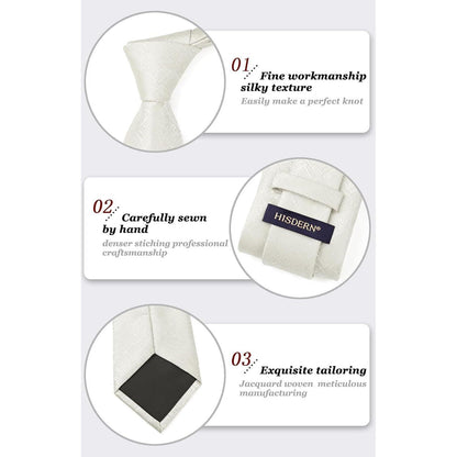 Elegante Krawatte mit Einstecktuch Set Herren Hochzeit