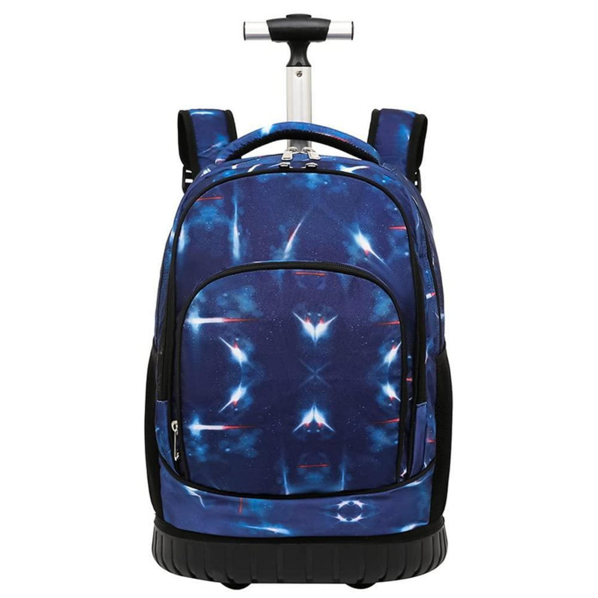 Schultrolley Rucksack mit Rollen – Navy Blau, 32x22x48cm