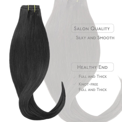 Echthaar Clip-in Extensions Schwarz 55cm - 70g
