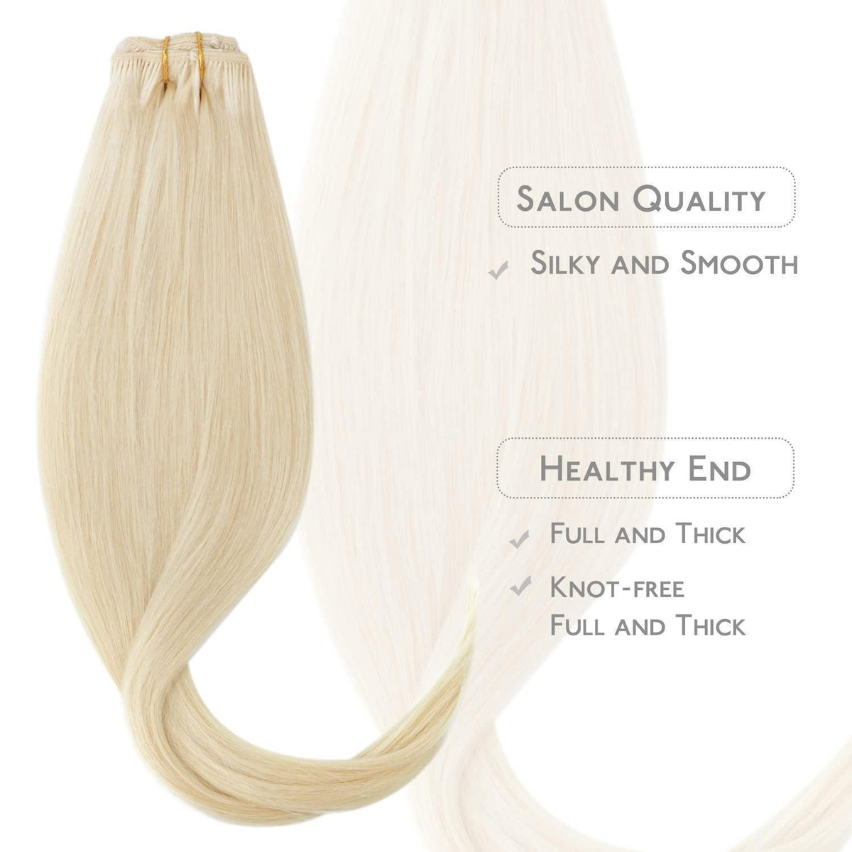 Echthaar Clip-in Extensions Platinblond 55cm - 70g