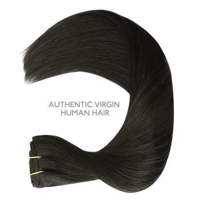 Echthaar Clip-in Extensions Schwarz 50cm - 70g
