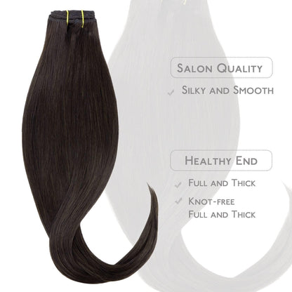 Echthaar Clip-in Extensions Dunkelbraun 45cm - 70g
