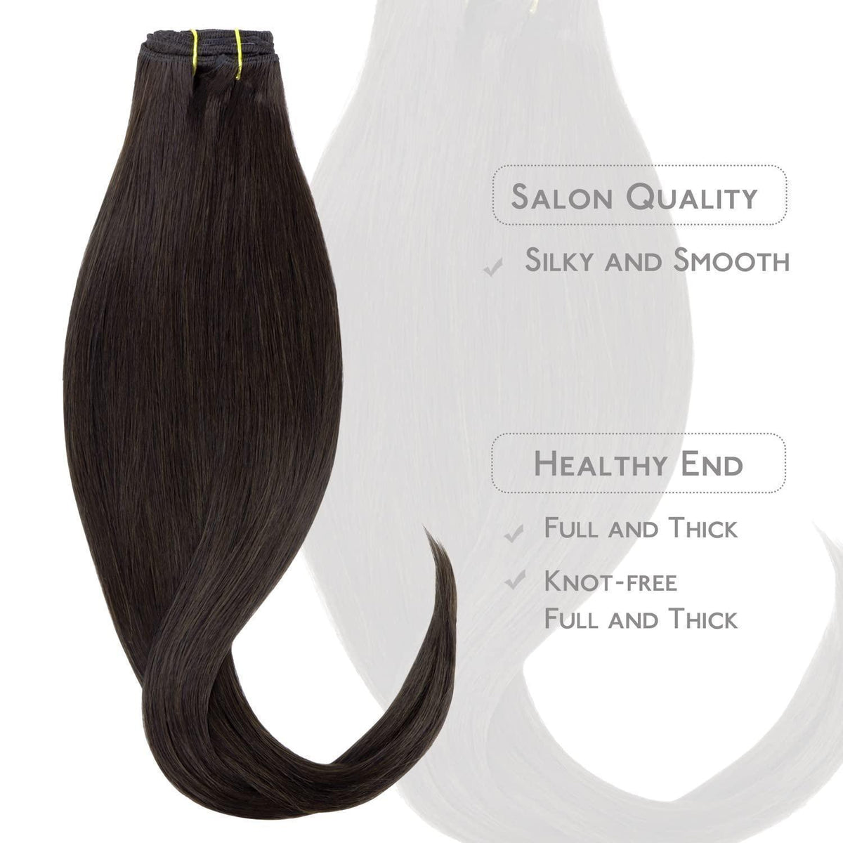 Echthaar Clip-in Extensions Dunkelbraun 55cm - 70g