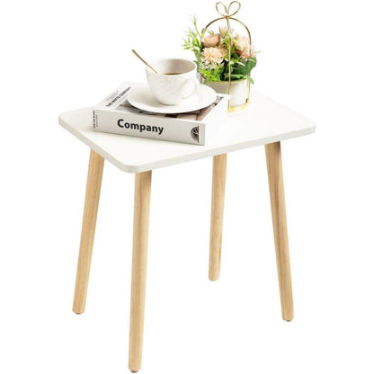 Moderner Beistelltisch Rose Gold mit Holzbeinen | 40x30x42cm