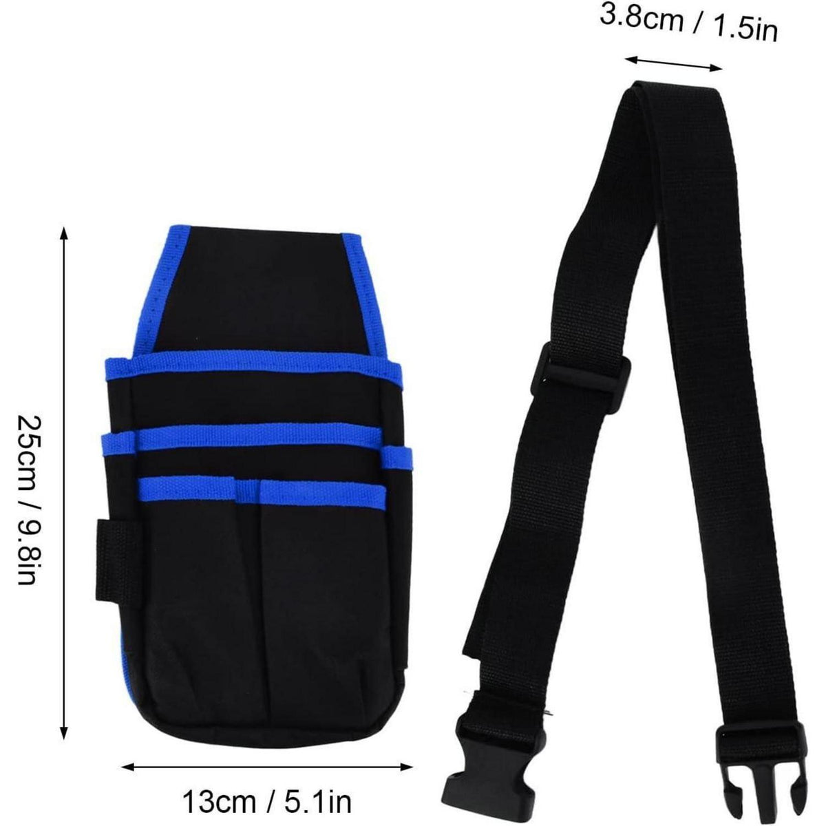 Werkzeugtasche mit Gürtel, Blau, 25x13cm, Oxford Stoff