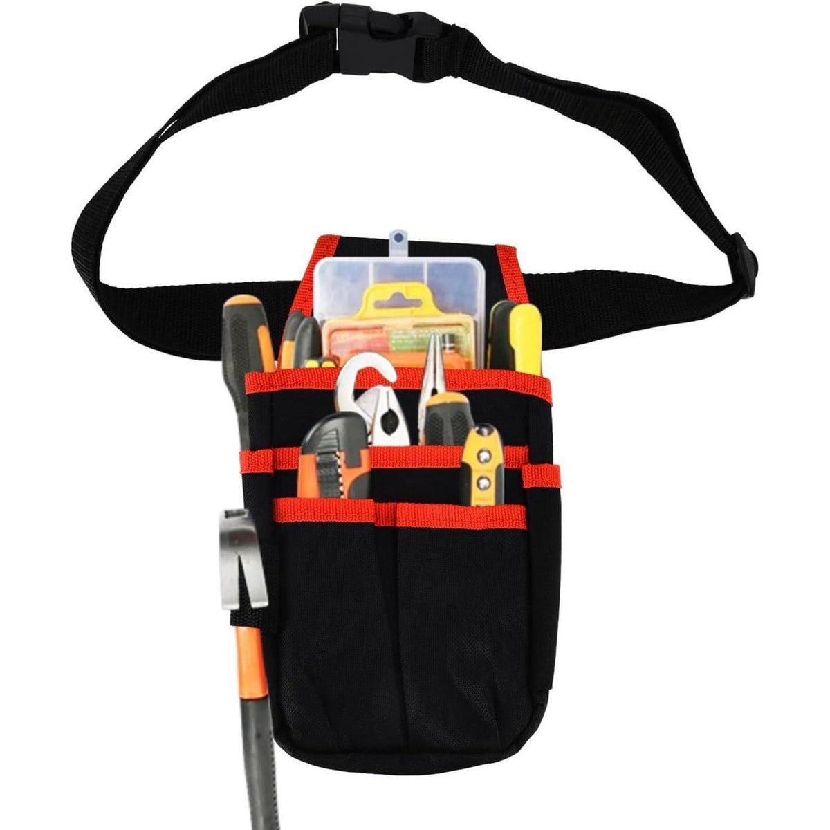Werkzeugtasche mit Gürtel, Rot, 25x13cm, Oxford Stoff