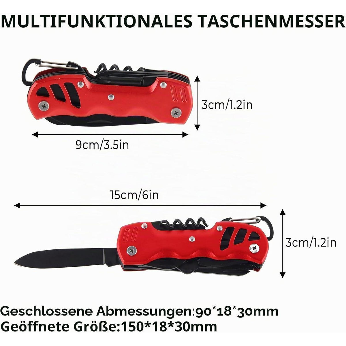 Multitool Taschenmesser 12-in-1 – Robustes Werkzeug für Outdoor & Alltag
