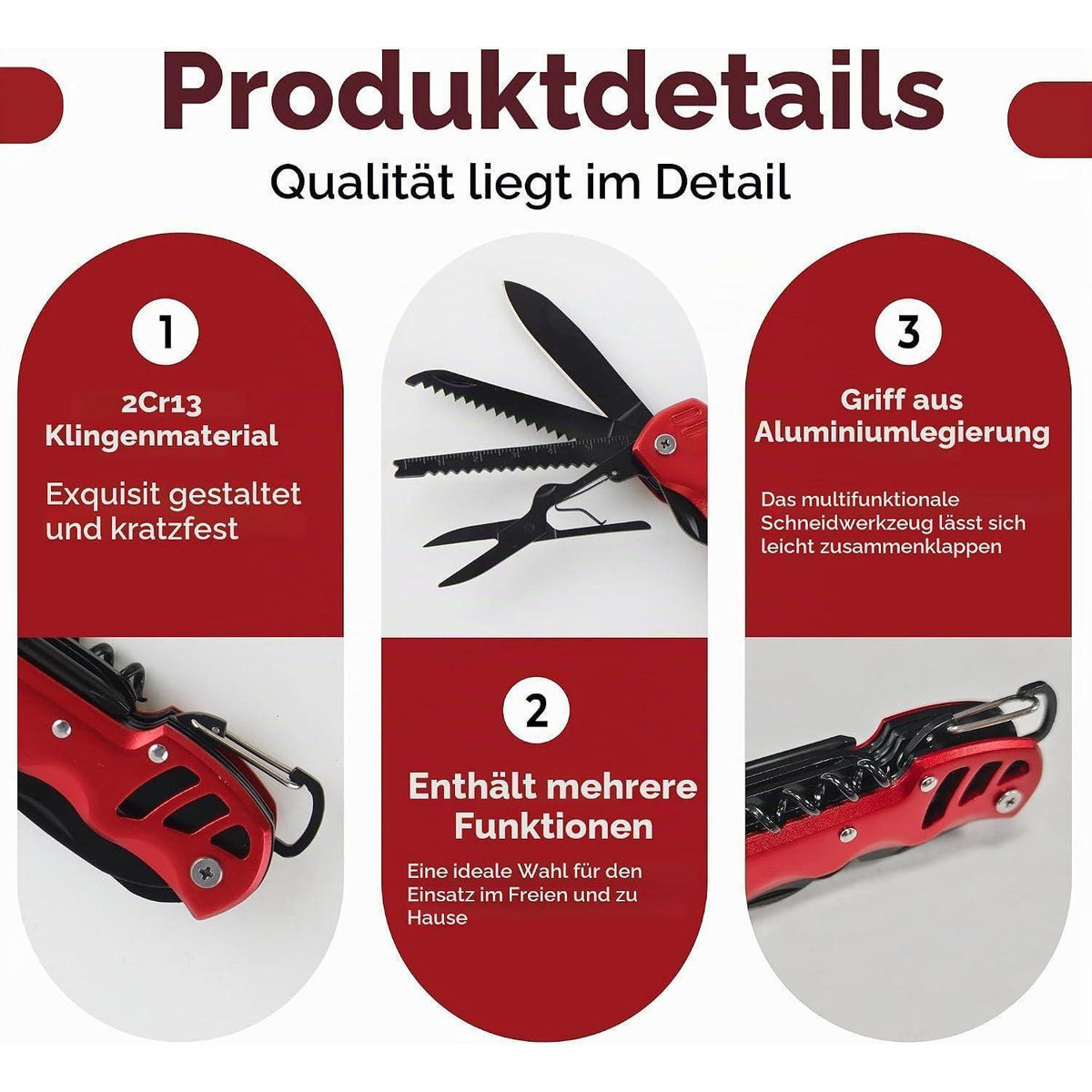 Multitool Taschenmesser 12-in-1 – Robustes Werkzeug für Outdoor & Alltag
