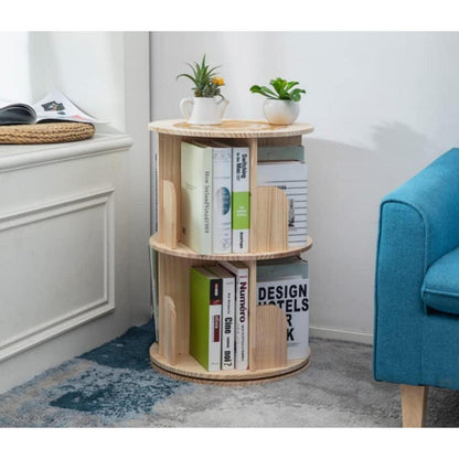 Drehbares Bücherregal Kiefernholz – 2-stöckig, 360°