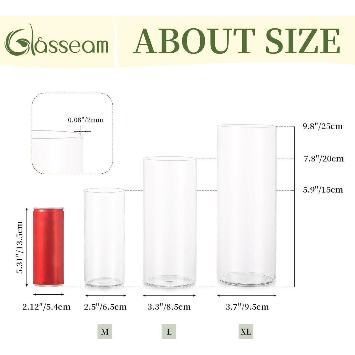 Glas Kerzenhalter Set Modern Windlicht für Stumpenkerzen & Teelicht (M+L+XL, 4 Sätze)