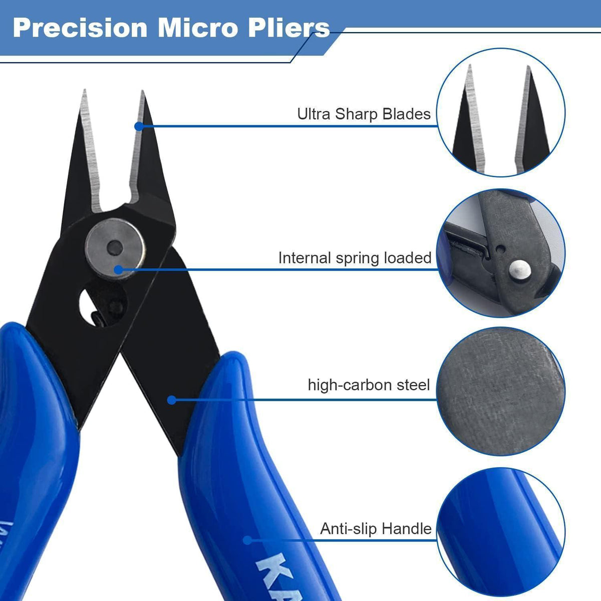 Seitenschneider 10er-Set Präzisions-Drahtschneider Blau
