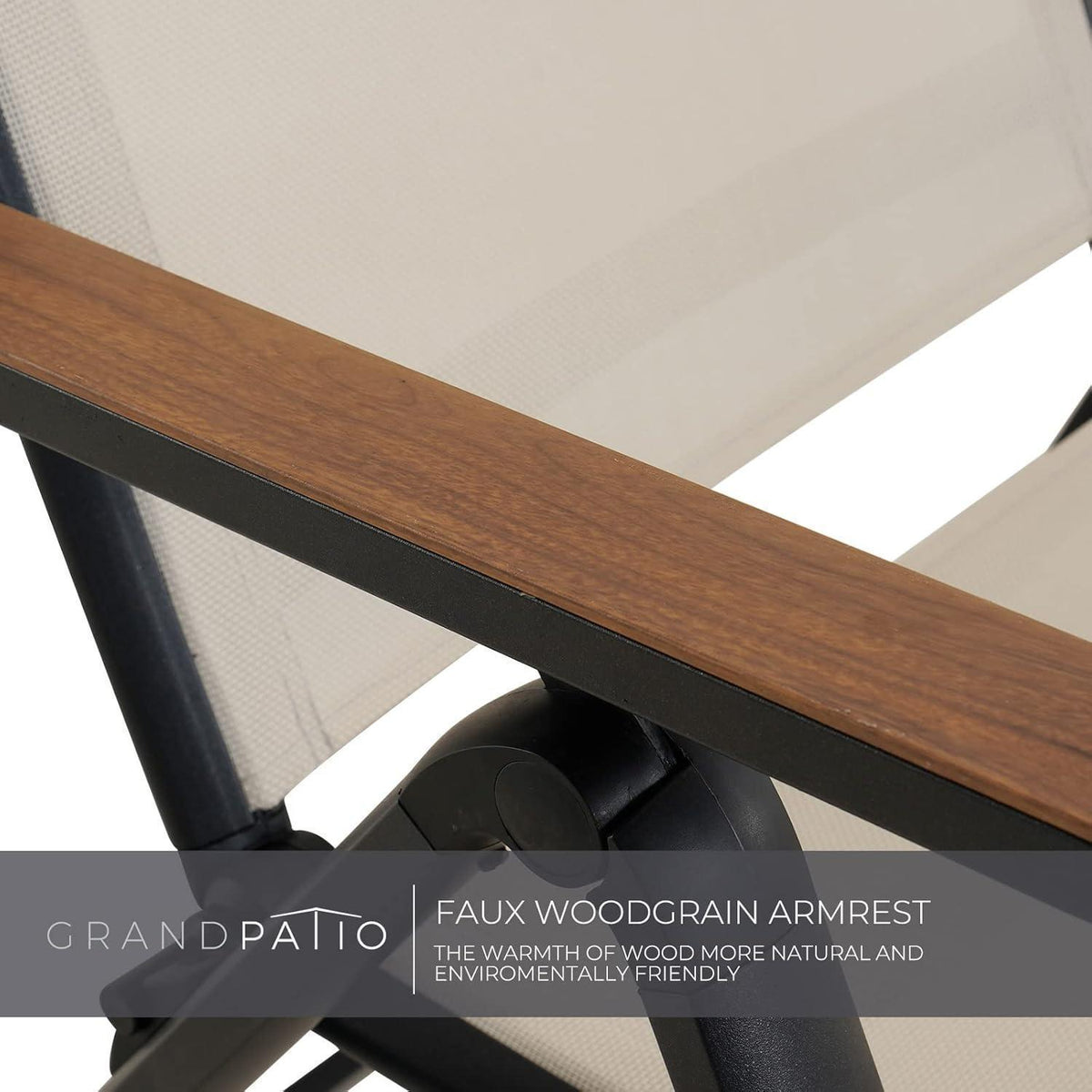 Aluminium Liegestuhl Hochlehner klappbar, 6-fach verstellbar, Beige