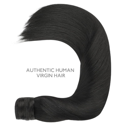 Echthaar Pferdeschwanz Extension – Tief Schwarz, 55cm