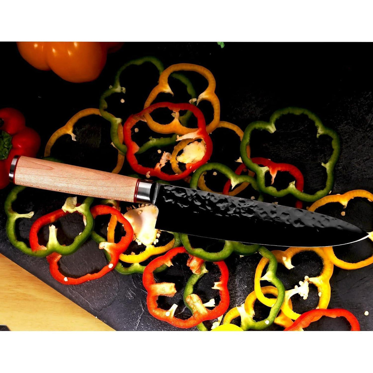 8 Zoll Kochmesser aus japanischem Stahl mit Ahornholzgriff