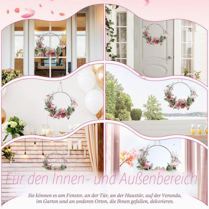 Künstlicher Türkranz mit Blumen – Frühlingsdeko für Tür & Fenster