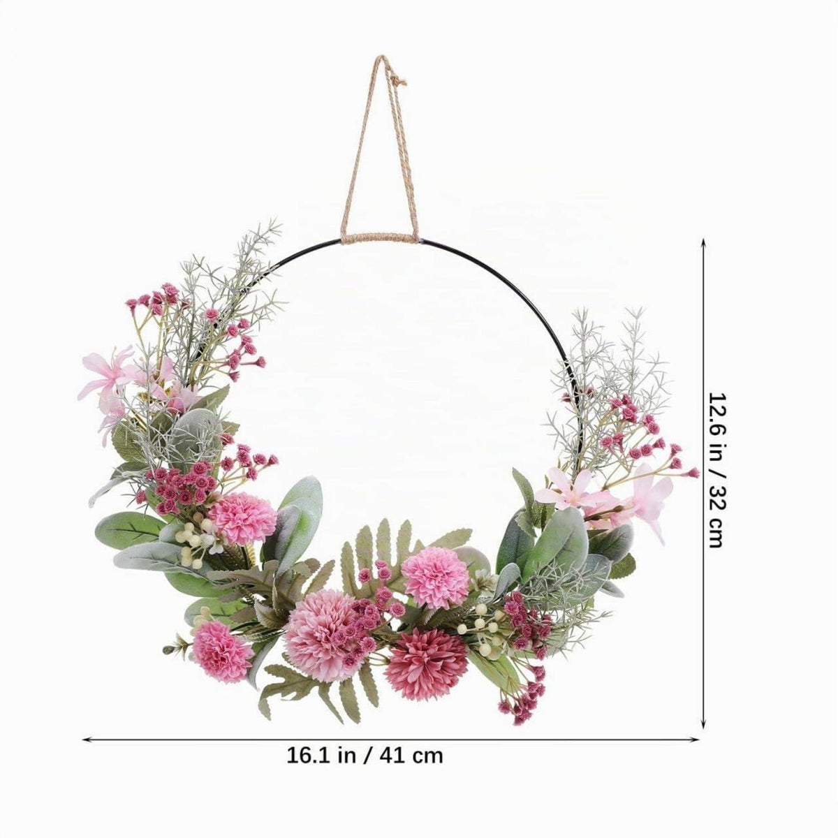 Künstlicher Türkranz mit Blumen – Frühlingsdeko für Tür & Fenster