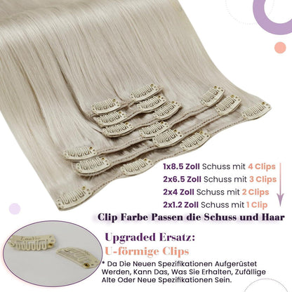 Echthaar Clip Extensions Blond 105g – Platinblond #60