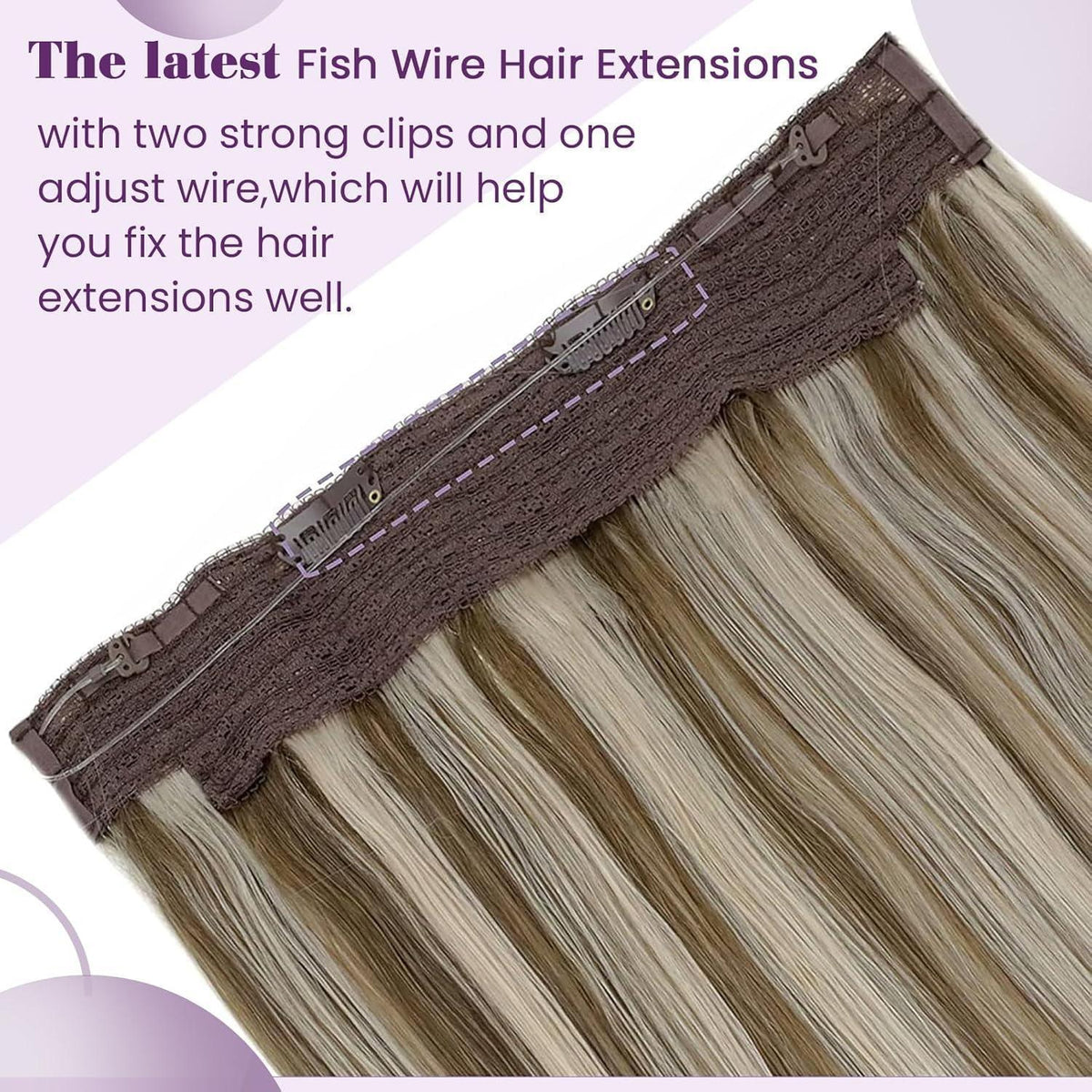 Echthaar Draht Extensions Blond Goldbraun 40cm