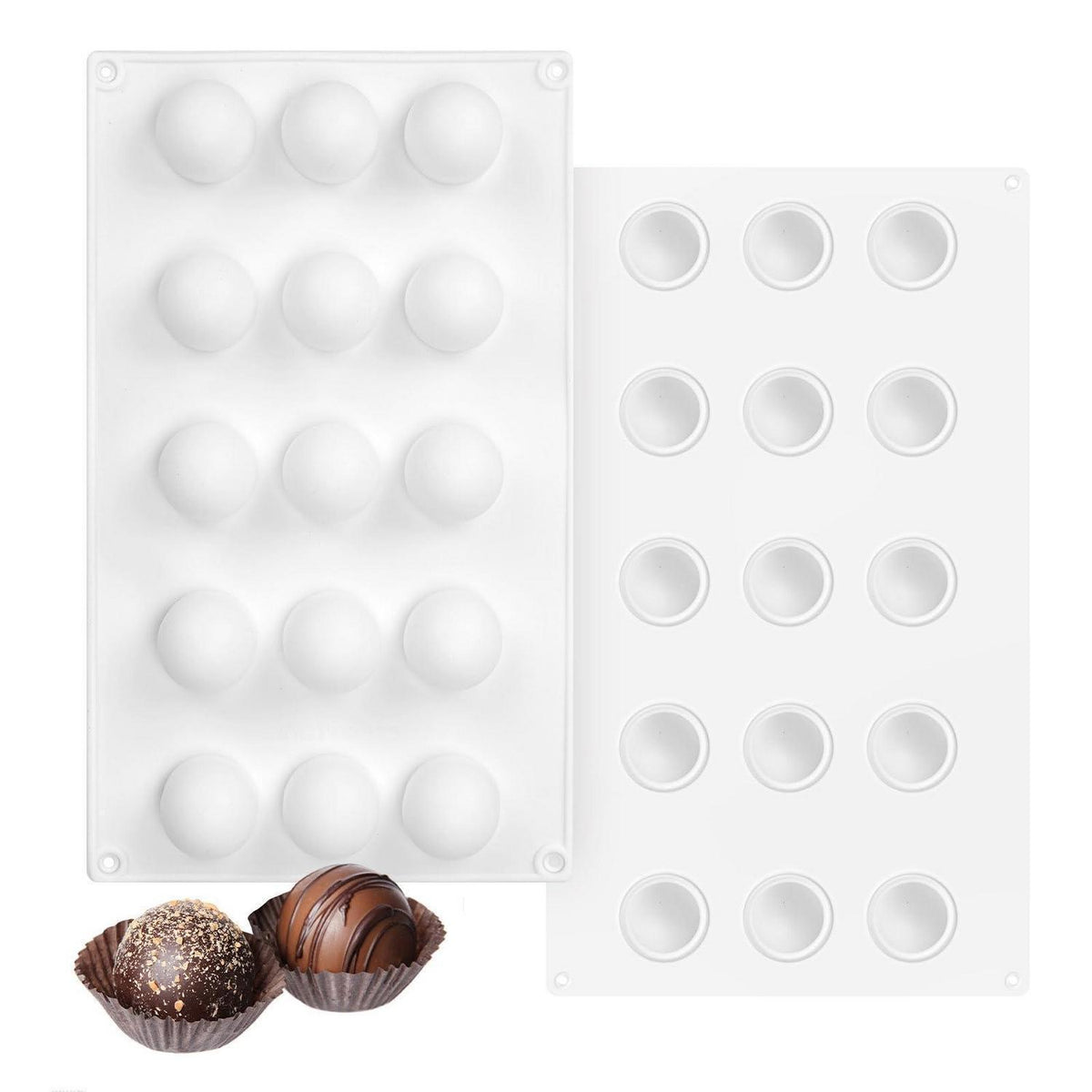Silikonform Kugel für Schokolade & Trüffel - 15 Löcher