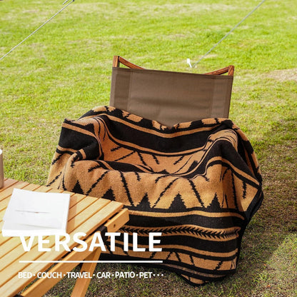 Merinowolle Campingdecke – Warm, Weich & Waschbar – 160x200 cm Khaki