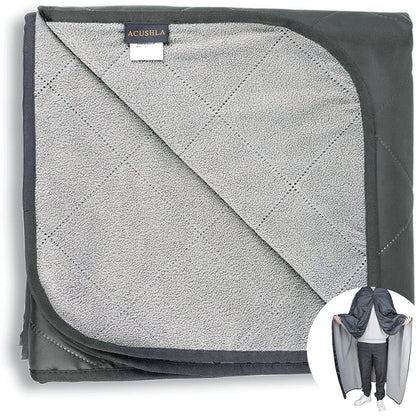 Wasserdichte Fleece Campingdecke – Grau, 145x200 cm