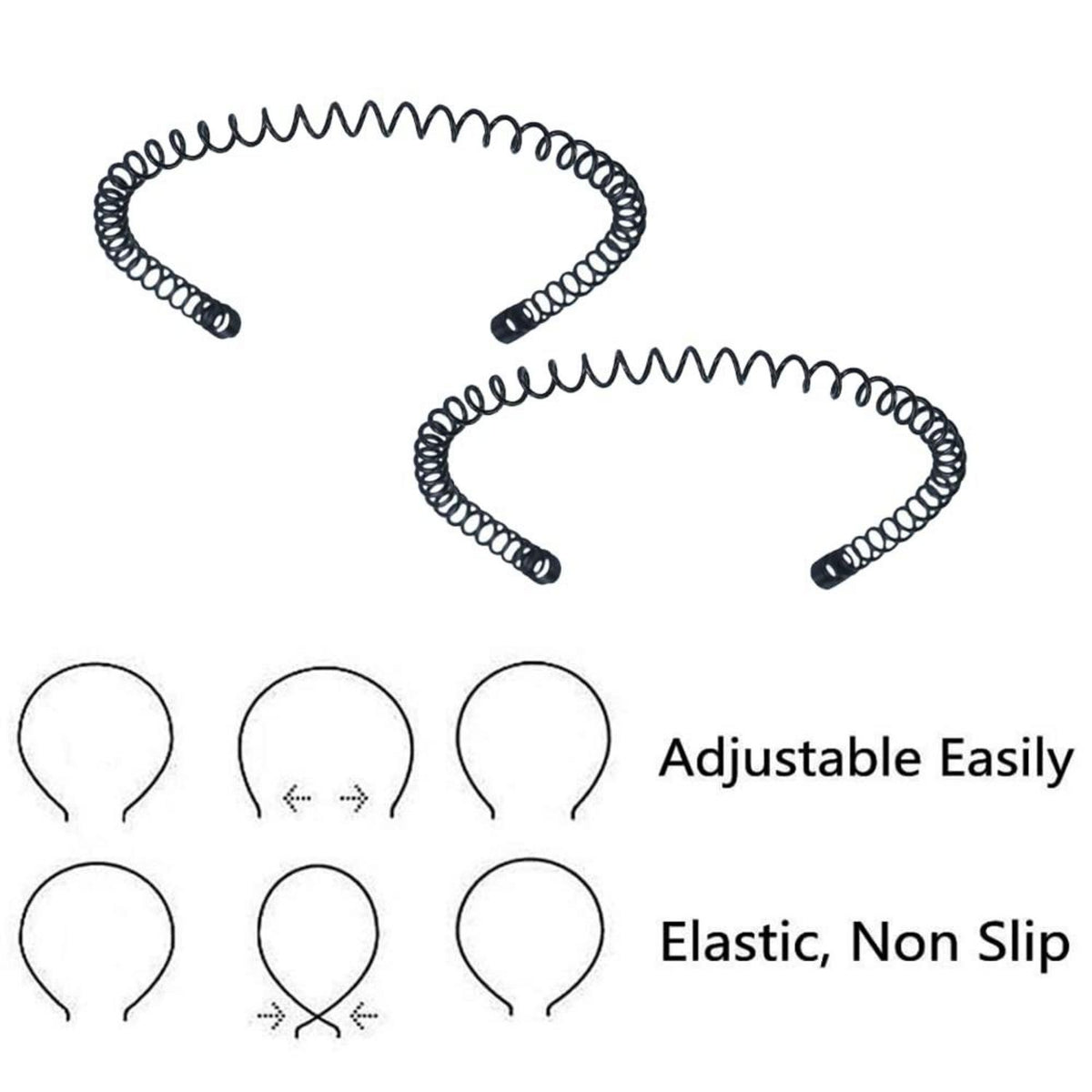 Metall Stirnband 2er Set für Yoga & Sport, Rutschfest & Elastisch