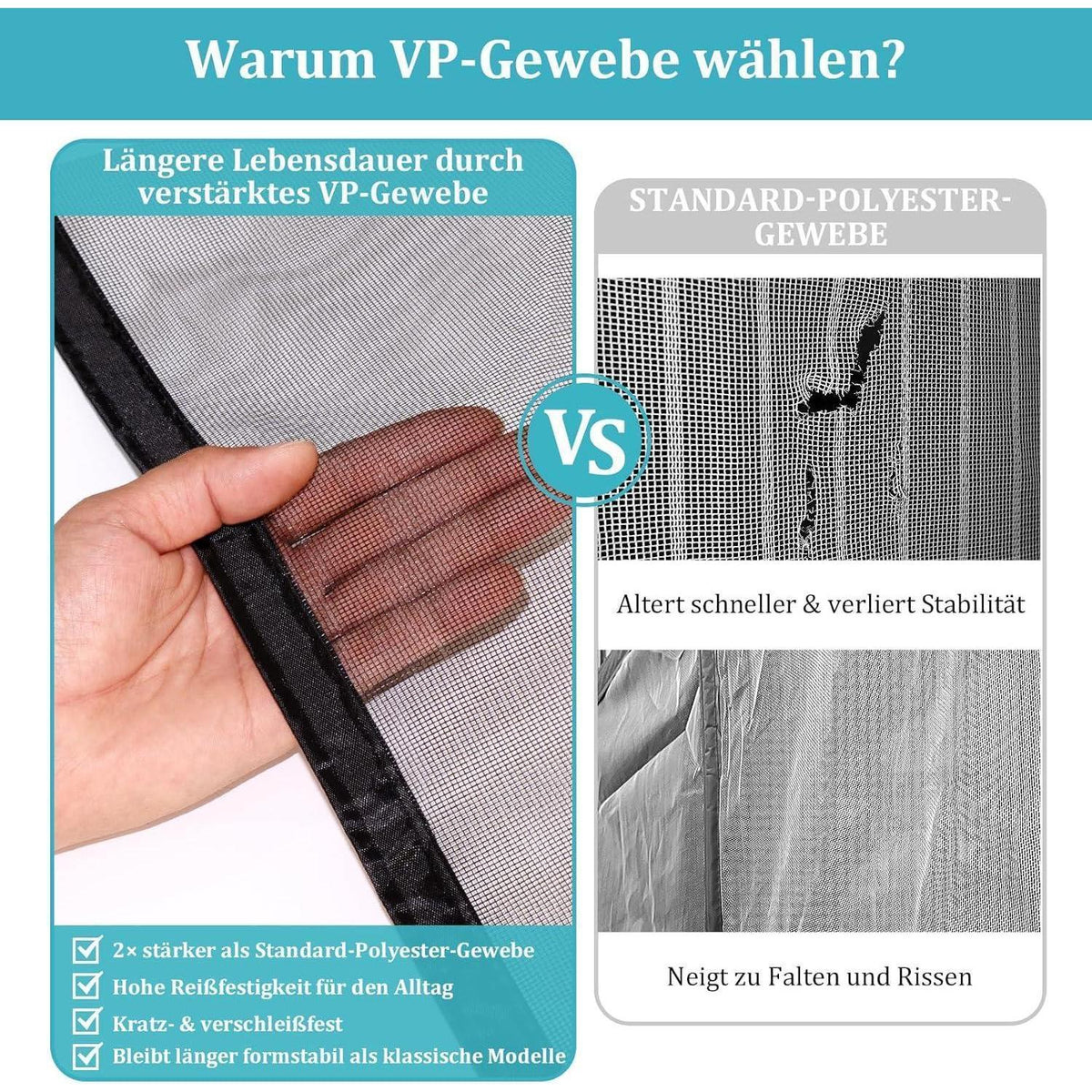 Fliegengitter Tür Magnetisch 100x230 cm – Katzen Sicher & Robust