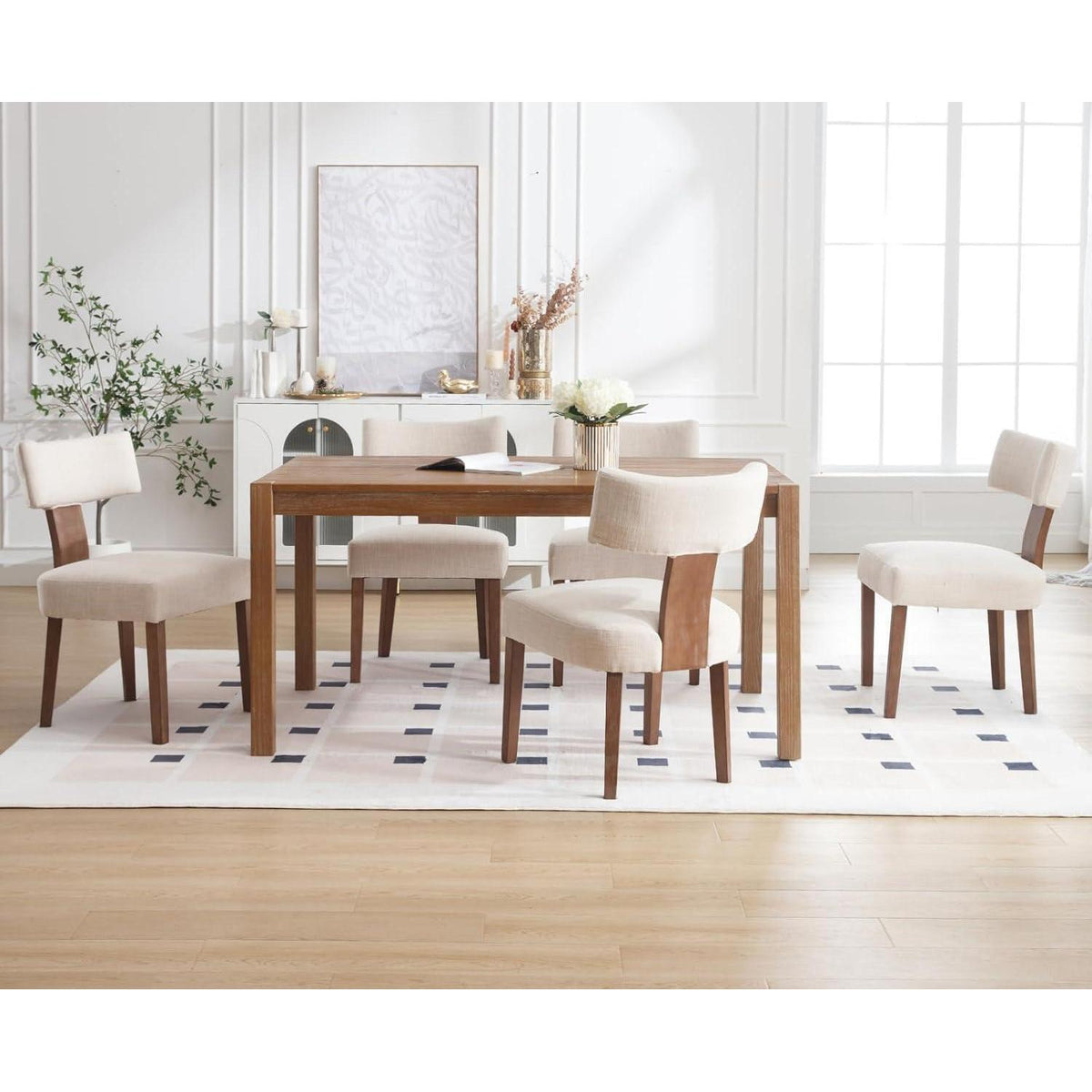 Esszimmerstühle 2er Set Leinen Beige – Komfortable Polsterstühle