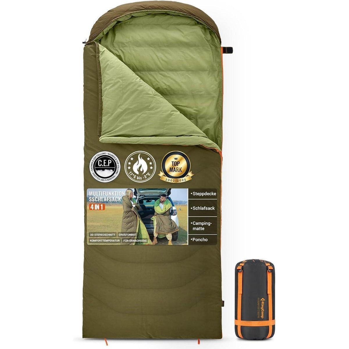 Daunenschlafsack XXL Winter – 3in1 Deckenschlafsack & Komfort