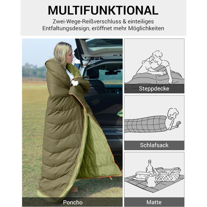 Daunenschlafsack XXL Winter – 3in1 Deckenschlafsack & Komfort