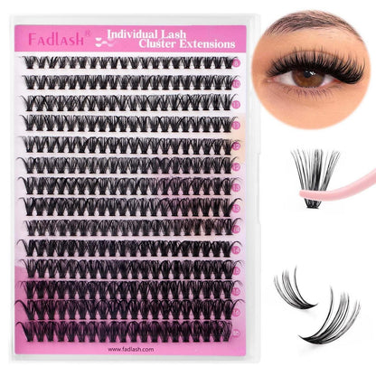 Volumen Cluster Wimpern 40D Schwarz 8-16mm Mischtray