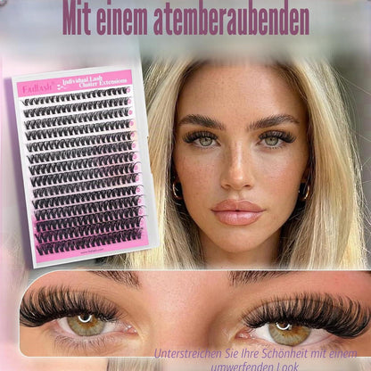 Volumen Cluster Wimpern 40D Schwarz 8-16mm Mischtray