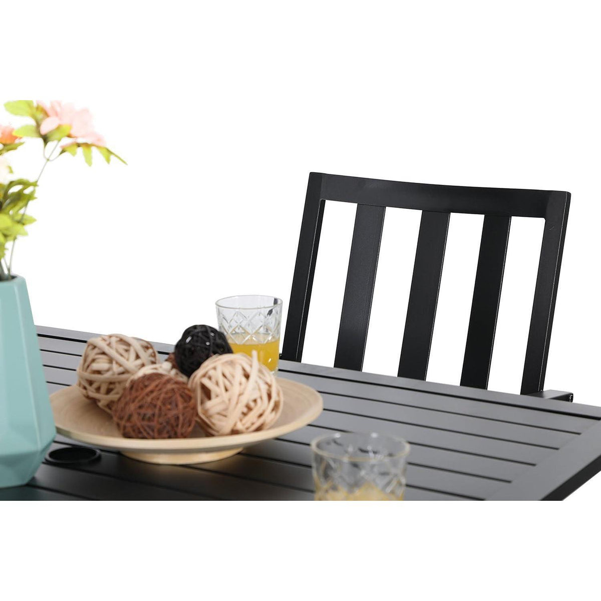 Gartenmöbel Set 6 Personen – Wetterfestes Bistro Set mit Tisch